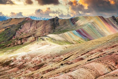 Beautiful Rainbow Mountain by Philippe Hugonnard metal wall art