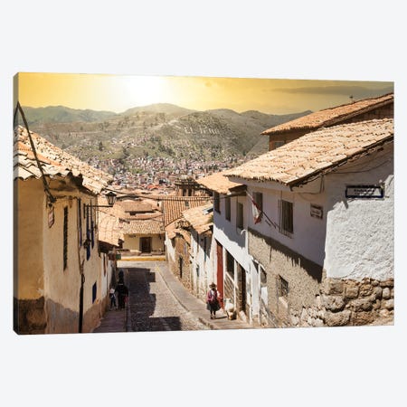 Cusco Sunset Street Canvas Print #PHD2901} by Philippe Hugonnard Canvas Wall Art