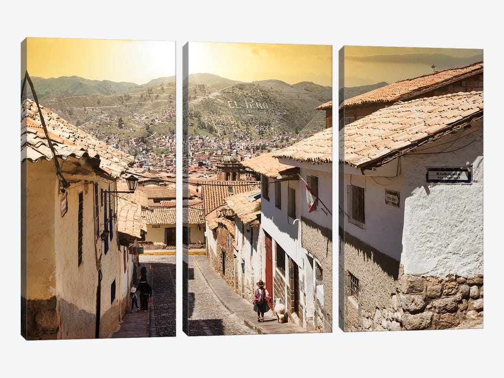 Cusco Sunset Street by Philippe Hugonnard 3-piece Canvas Art Print