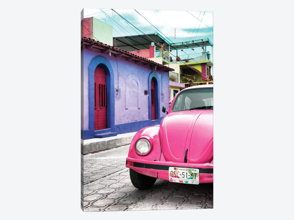 Pink VW Beetle Car by Philippe Hugonnard 1-piece Art Print