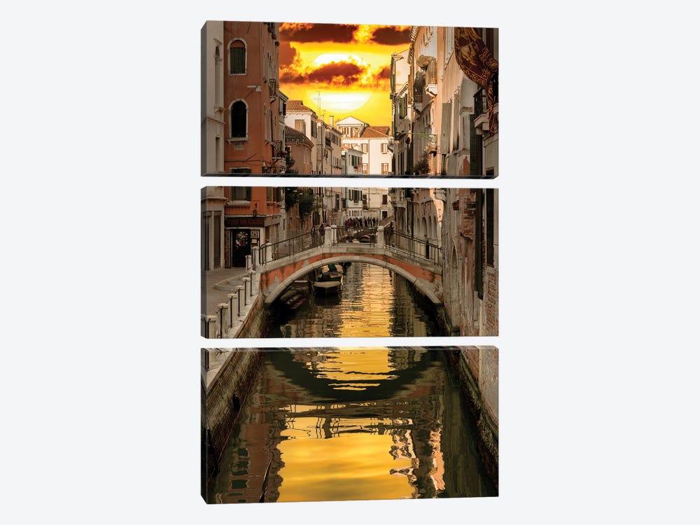 Venetian Sunlight - Golden Sun by Philippe Hugonnard 3-piece Canvas Art