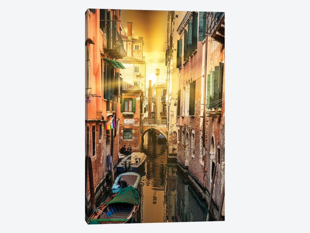 Venetian Sunlight - Rio Tera Secondo Sunset by Philippe Hugonnard 1-piece Canvas Art Print