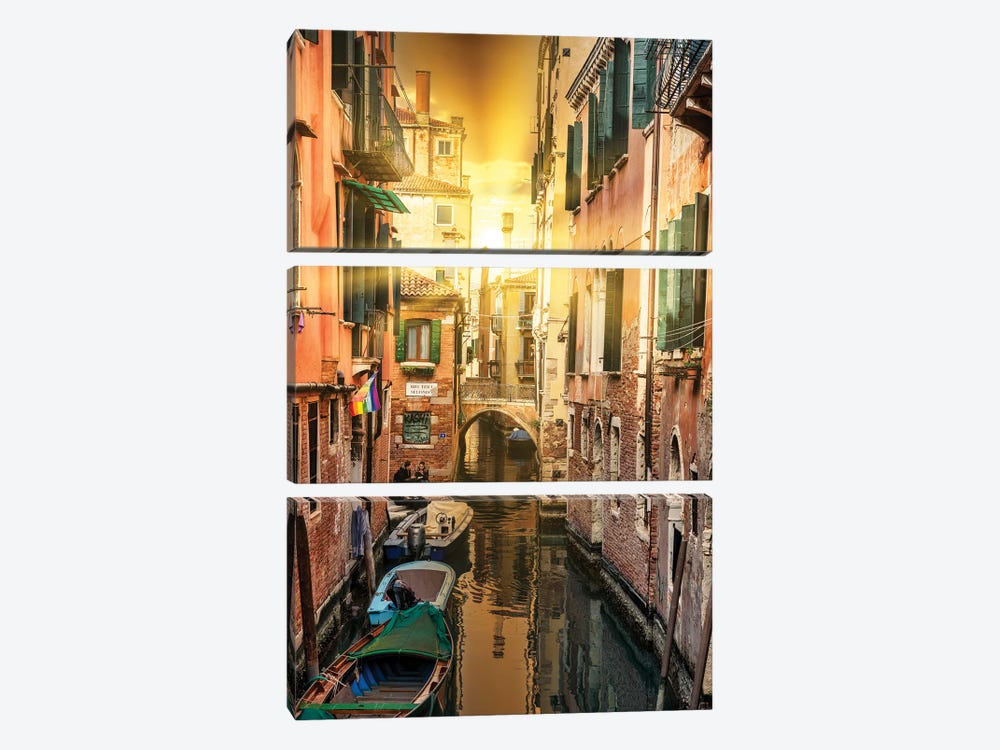 Venetian Sunlight - Rio Tera Secondo Sunset by Philippe Hugonnard 3-piece Art Print