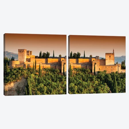 Sunset Over The Alhambra Diptych Canvas Print Set #PHD2HSET001} by Philippe Hugonnard Canvas Artwork
