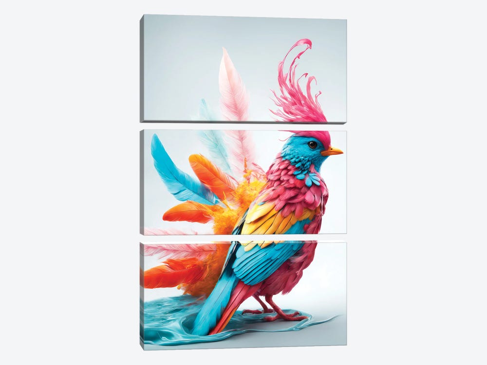 Xtravaganza Fashion Bird by Philippe Hugonnard 3-piece Canvas Print