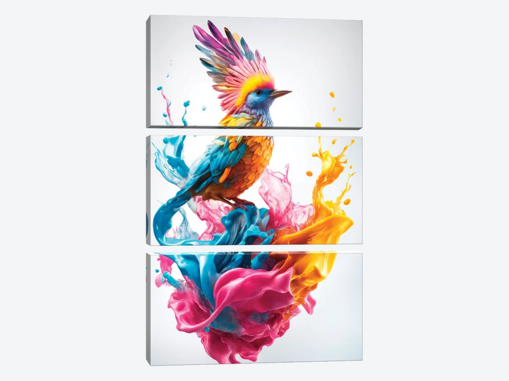 Xtravaganza Bird's Hairstyle by Philippe Hugonnard 3-piece Canvas Print