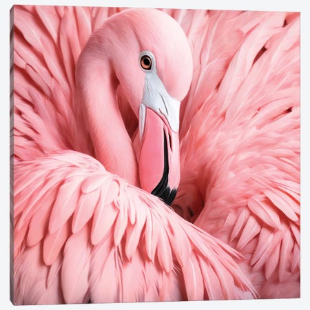 Xtravaganza Between The Pink Feathers Canvas Print #PHD3055} by Philippe Hugonnard Canvas Artwork
