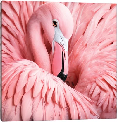 Xtravaganza Between The Pink Feathers Canvas Art Print - Philippe Hugonnard