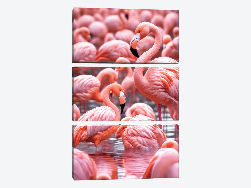Xtravaganza The Flamingos by Philippe Hugonnard 3-piece Canvas Artwork