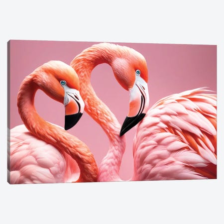 Xtravaganza Flamingos In Love Canvas Print #PHD3058} by Philippe Hugonnard Canvas Print