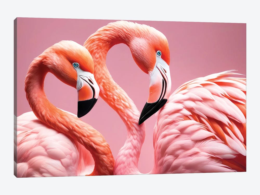 Xtravaganza Flamingos In Love by Philippe Hugonnard 1-piece Canvas Art Print
