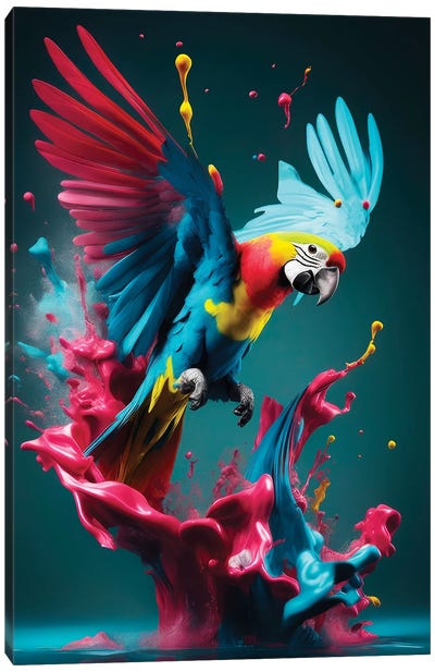 Xtravaganza Blue Macaw Canvas Art Print - Macaw Art