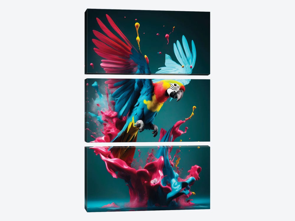 Xtravaganza Blue Macaw by Philippe Hugonnard 3-piece Canvas Art