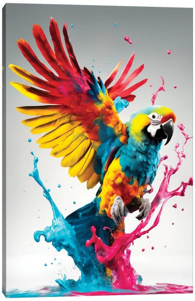 Xtravaganza Beautiful Macaw Canvas Art Print - Macaw Art