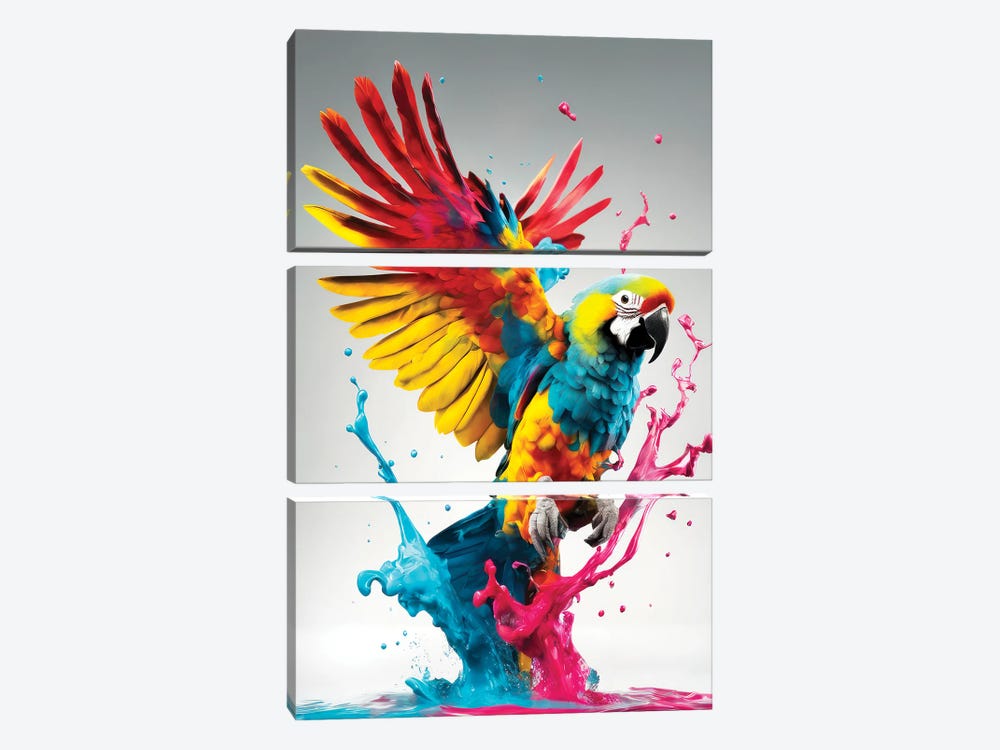 Xtravaganza Beautiful Macaw by Philippe Hugonnard 3-piece Canvas Art Print