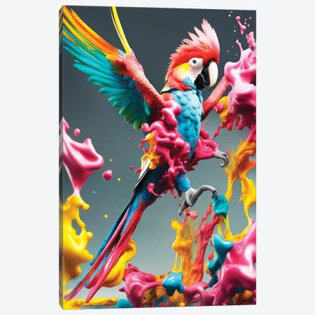 Xtravaganza Scarlet Macaw Canvas Print #PHD3062} by Philippe Hugonnard Canvas Wall Art