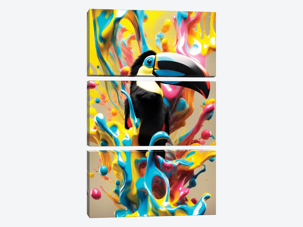 Xtravaganza Toucan by Philippe Hugonnard 3-piece Canvas Art