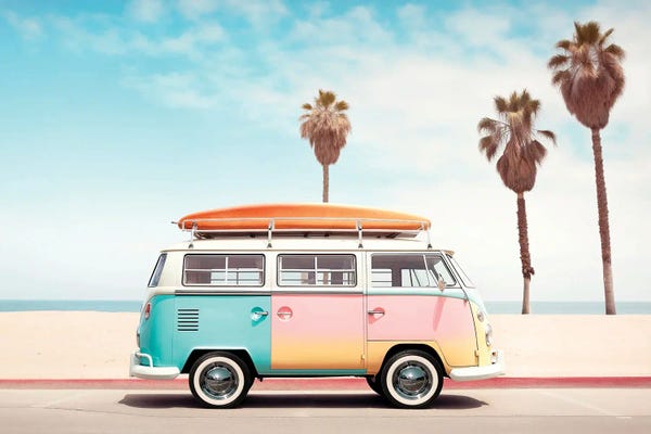 Automobiles: VW Van On The Beach by Philippe Hugonnard