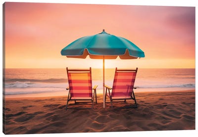 Summer Sunset Canvas Art Print - Philippe Hugonnard