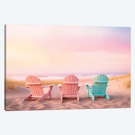 Relaxing Beach Canvas Print #PHD3070} by Philippe Hugonnard Art Print