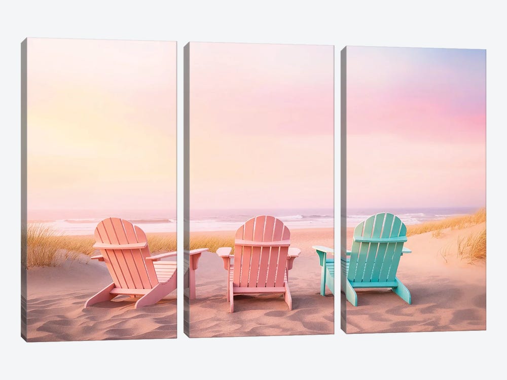 Relaxing Beach by Philippe Hugonnard 3-piece Canvas Art Print