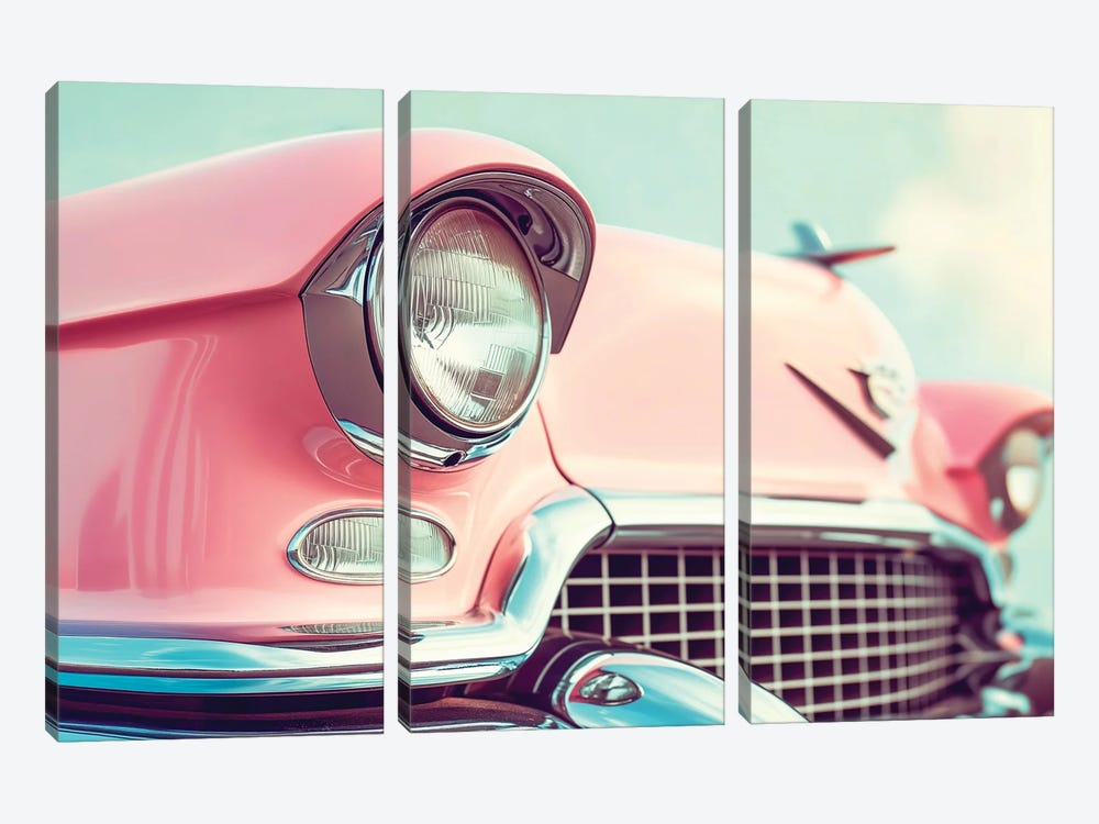 Pink Classic Car by Philippe Hugonnard 3-piece Art Print