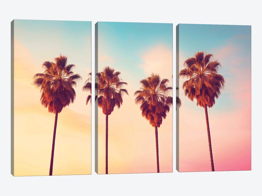 L.A Sunset Palms by Philippe Hugonnard 3-piece Canvas Art Print