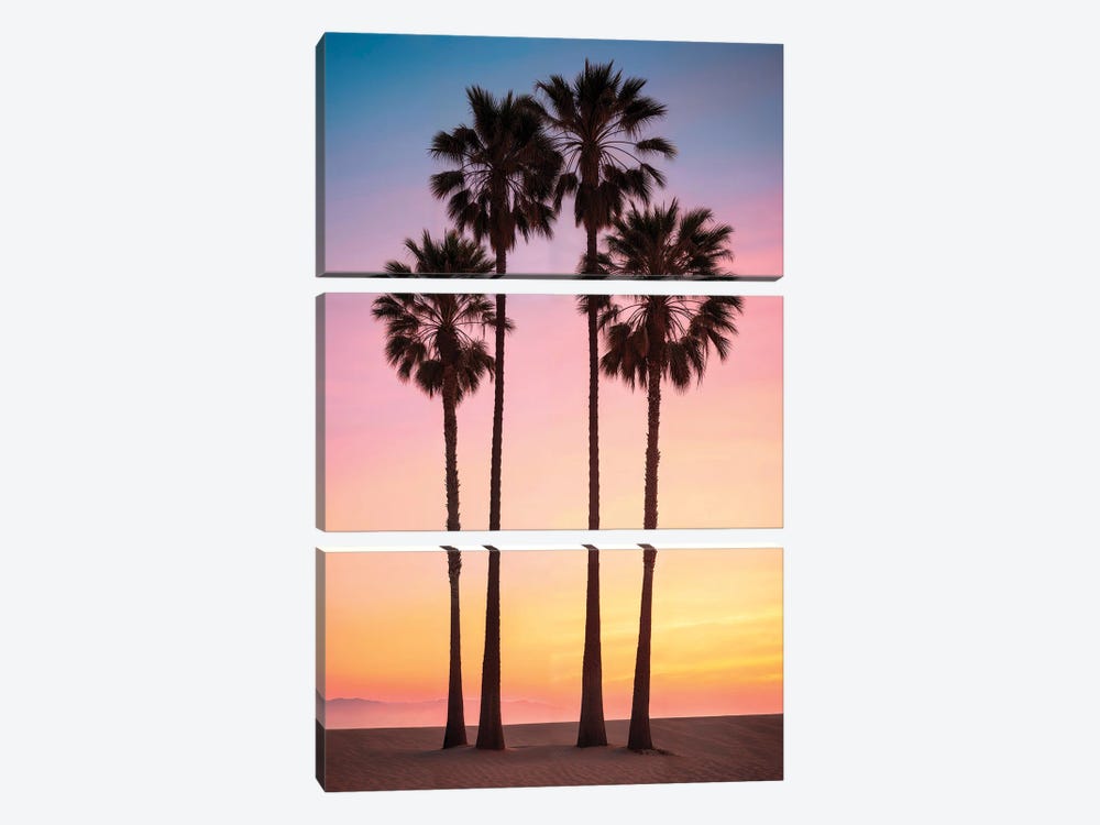 Beach Sunset Palms by Philippe Hugonnard 3-piece Canvas Art