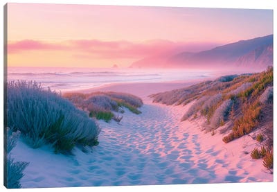 Sunset Sand Path Canvas Art Print - Photography Art