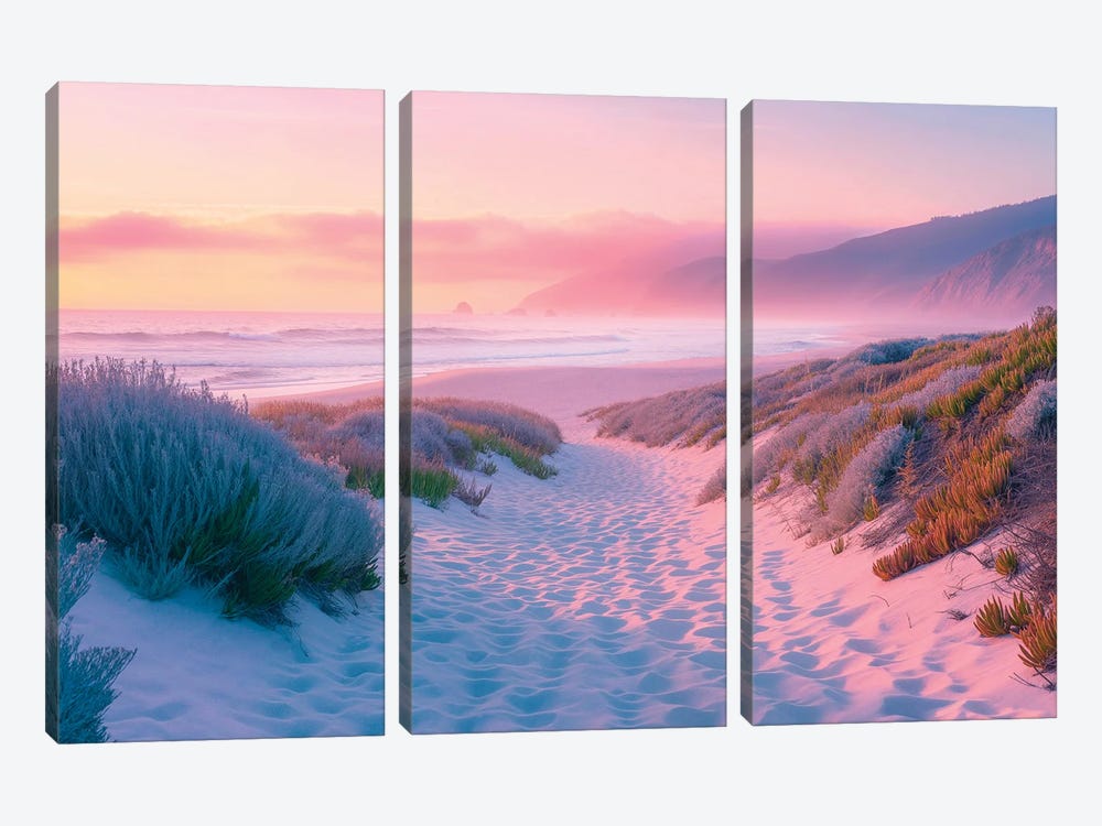 Sunset Sand Path by Philippe Hugonnard 3-piece Canvas Art