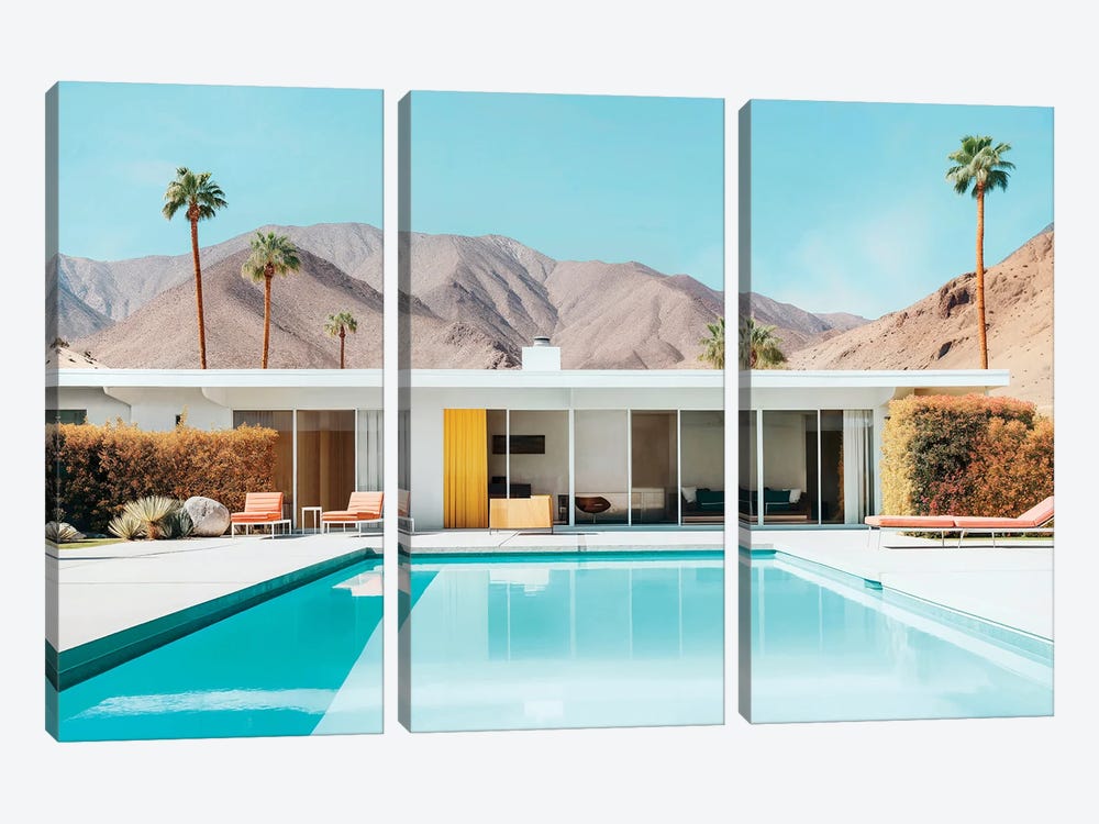 Mid-Century Modern Palm Springs by Philippe Hugonnard 3-piece Canvas Print