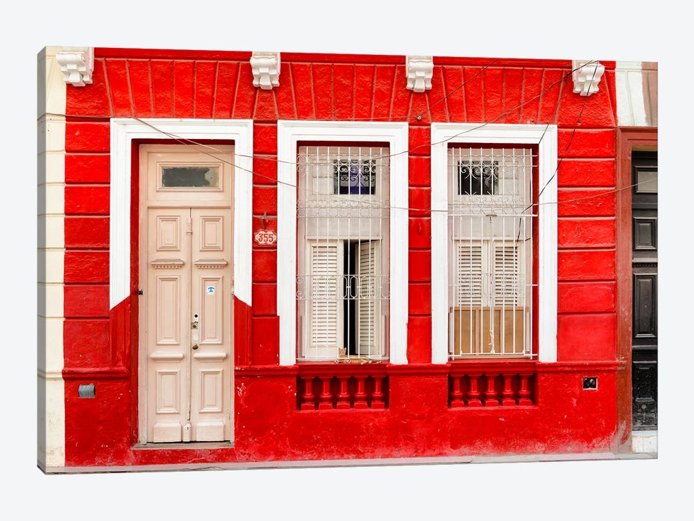 355 Street - Red Facade by Philippe Hugonnard 1-piece Canvas Artwork