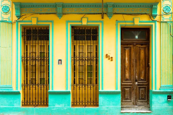 Doors: 612 Street Havana - Yellow & Green by Philippe Hugonnard