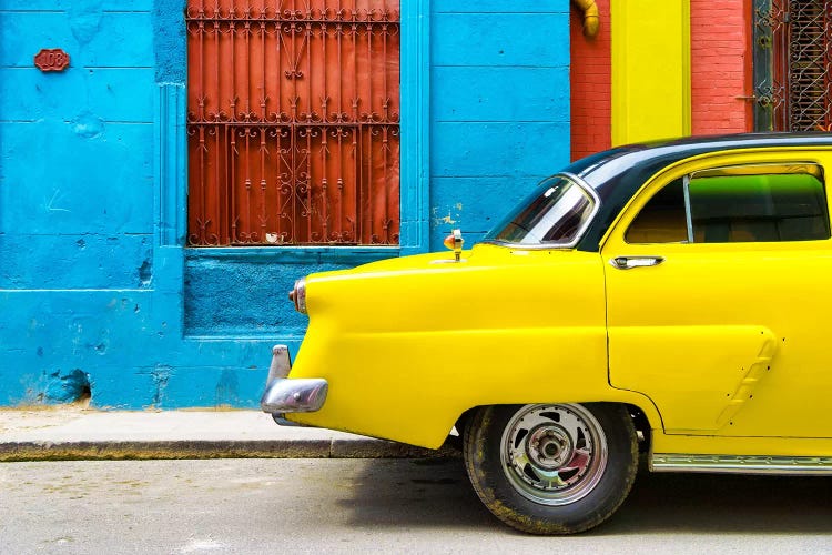 Close-up of Yellow Taxi of Havana II by Philippe Hugonnard wall art