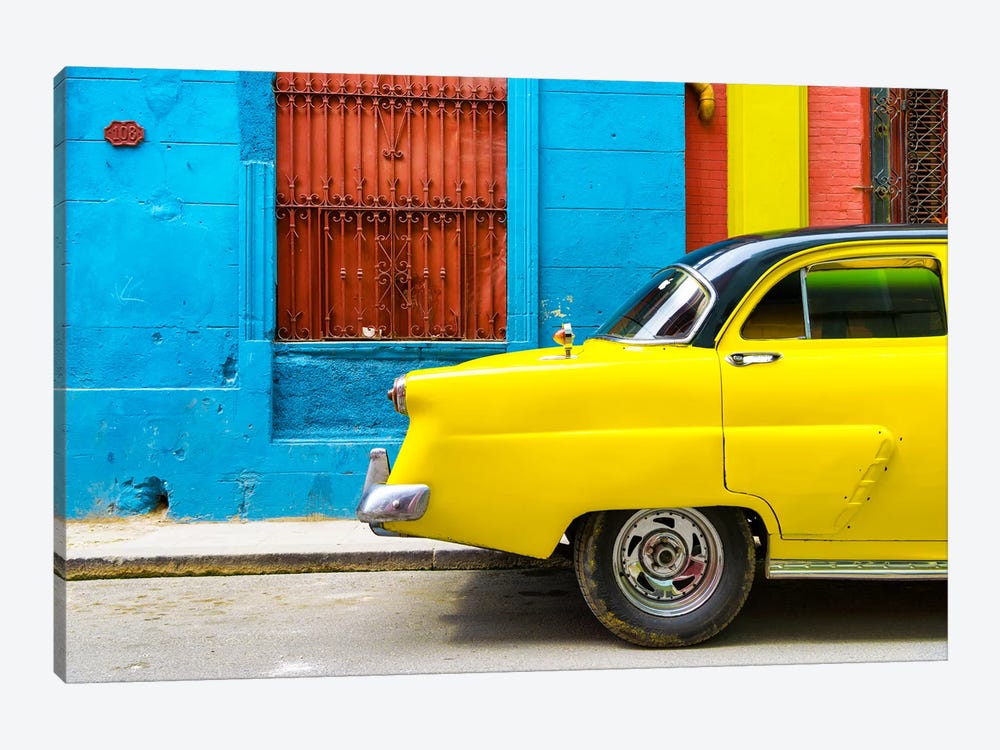 Close-up of Yellow Taxi of Havana II by Philippe Hugonnard 1-piece Art Print