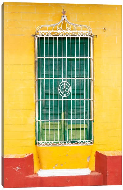 Colorful Cuban Window Canvas Art Print - Caribbean Culture