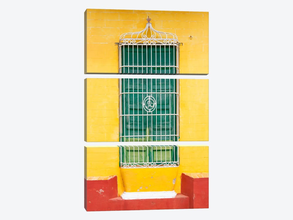 Colorful Cuban Window by Philippe Hugonnard 3-piece Canvas Print