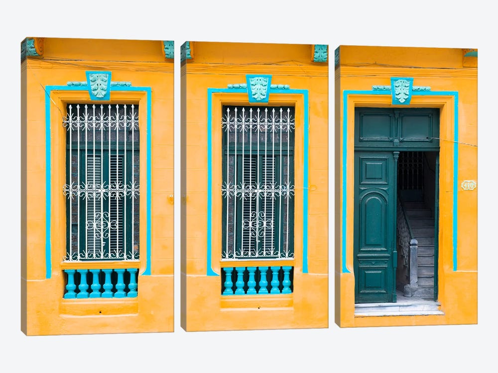Havana Orange Façade by Philippe Hugonnard 3-piece Art Print