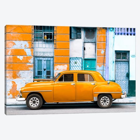 Orange Classic American Car Canvas Print #PHD338} by Philippe Hugonnard Canvas Art