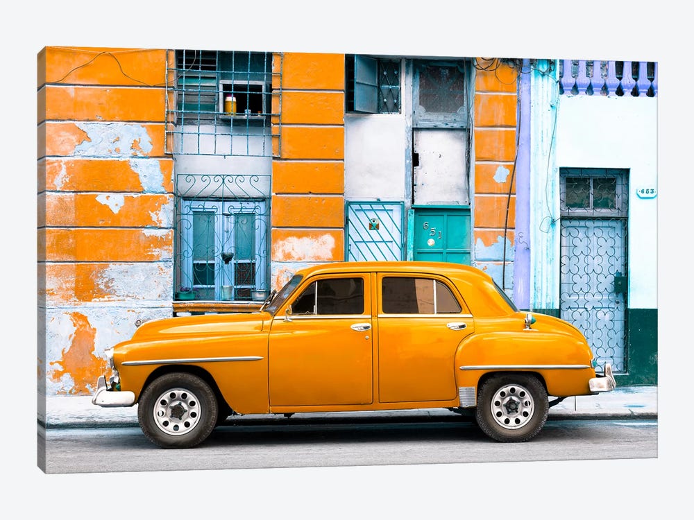 Orange Classic American Car by Philippe Hugonnard 1-piece Canvas Print