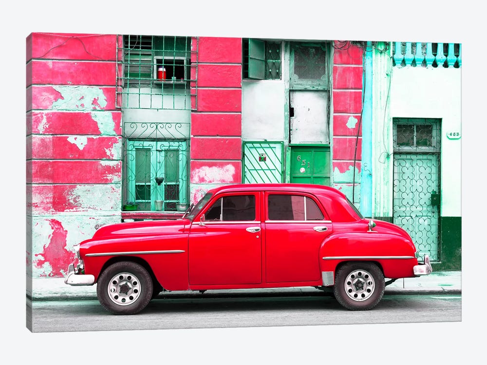 Red Classic American Car by Philippe Hugonnard 1-piece Canvas Wall Art