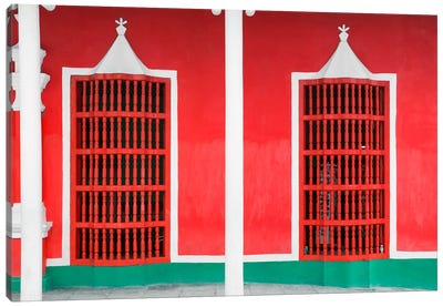 Red Facade Canvas Art Print - Cuba Fuerte