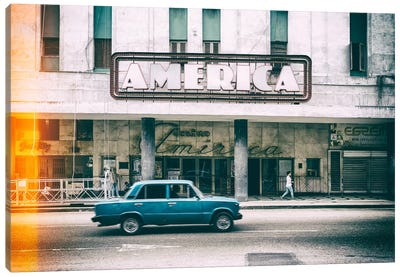 Teatro America in Havana II Canvas Art Print - Cuba Fuerte