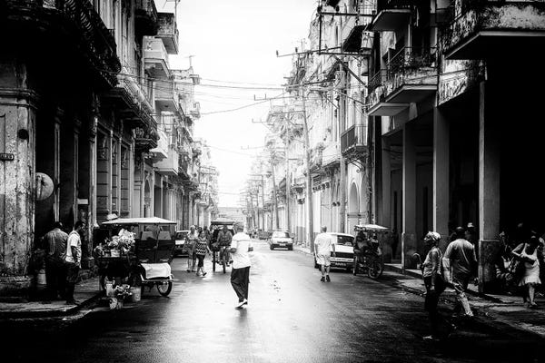 Old Havana Street in B&W
