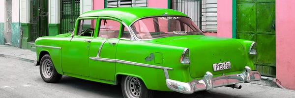 Caribbean: Cuban Green Classic Car in Havana by Philippe Hugonnard