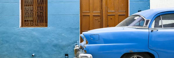 Monochromatic Photography: Havana Blue Street by Philippe Hugonnard