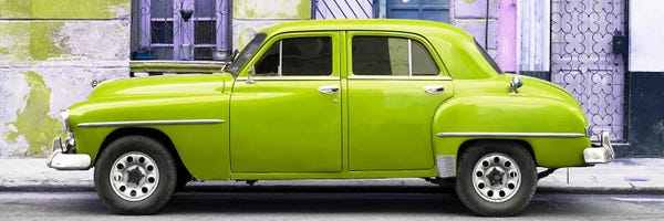 Cuba: Lime Green Classic American Car by Philippe Hugonnard