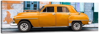 Orange Classic American Car Canvas Art Print - Cuba Fuerte