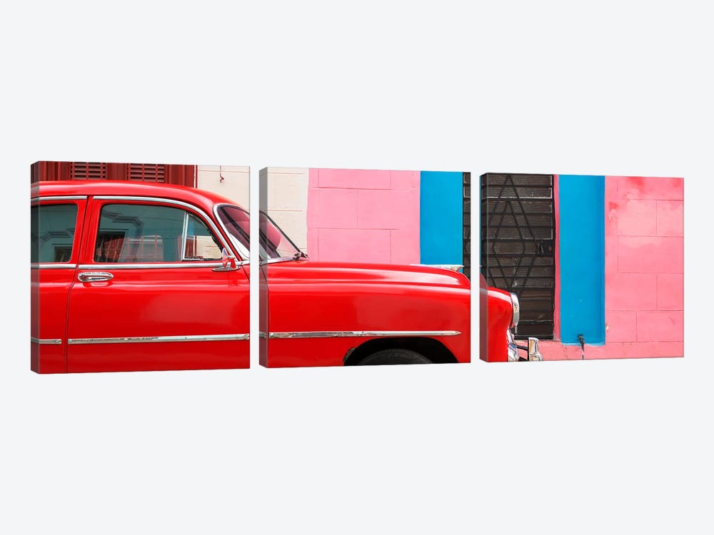 Red Chevy in Havana by Philippe Hugonnard 3-piece Canvas Print
