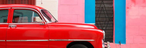 Caribbean: Red Chevy in Havana by Philippe Hugonnard